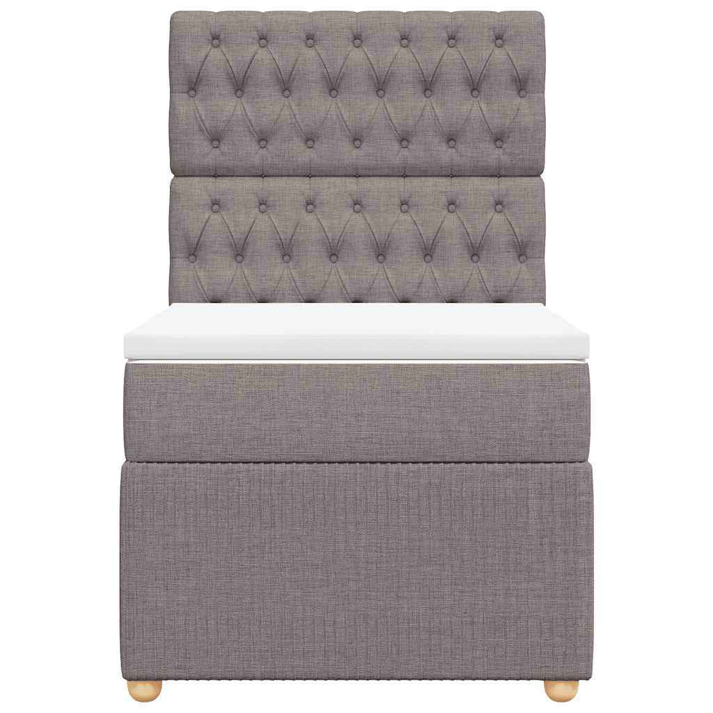 vidaXL Κρεβάτι Boxspring με Στρώμα Taupe 100 x 200 εκ. Υφασμάτινο