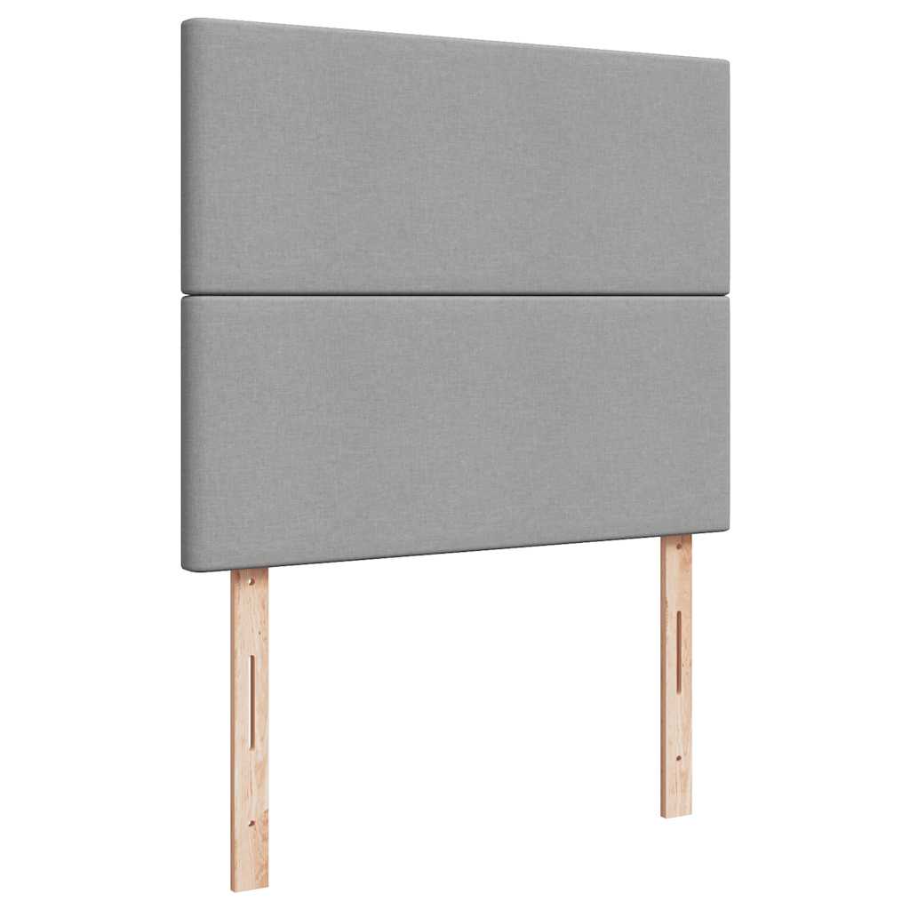 vidaXL Κρεβάτι Boxspring με Στρώμα Ανοιχτό Γκρι 120x190 εκ. Υφασμάτινο