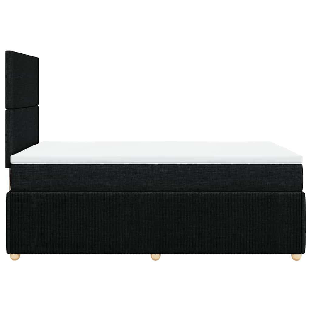 vidaXL Κρεβάτι Boxspring με Στρώμα Μαύρο 120x190 εκ. Υφασμάτινο