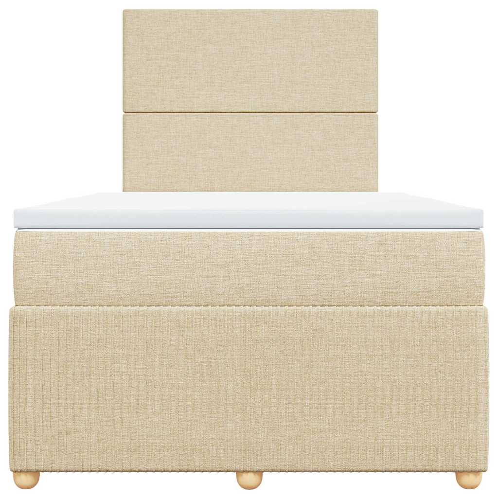 vidaXL Κρεβάτι Boxspring με Στρώμα Κρεμ 120x190 εκ. Υφασμάτινο