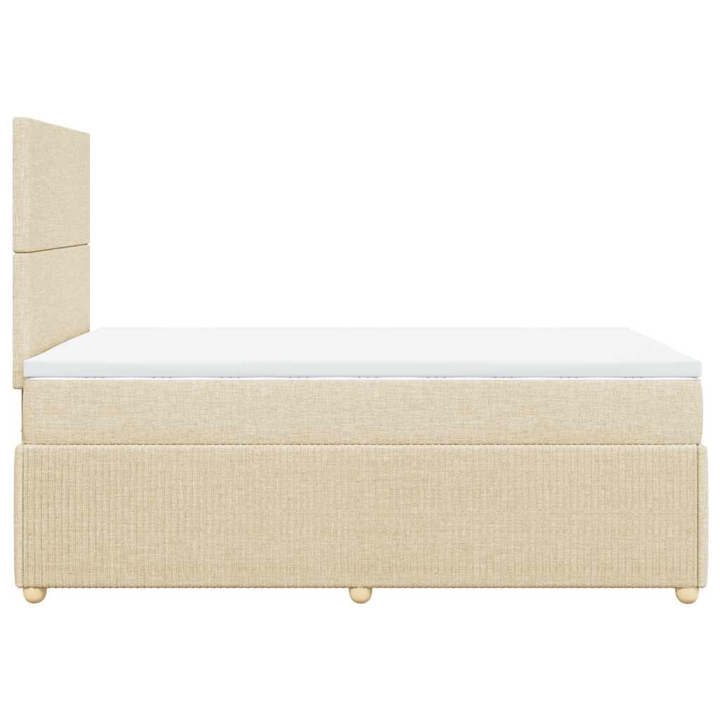 vidaXL Κρεβάτι Boxspring με Στρώμα Κρεμ 120x190 εκ. Υφασμάτινο