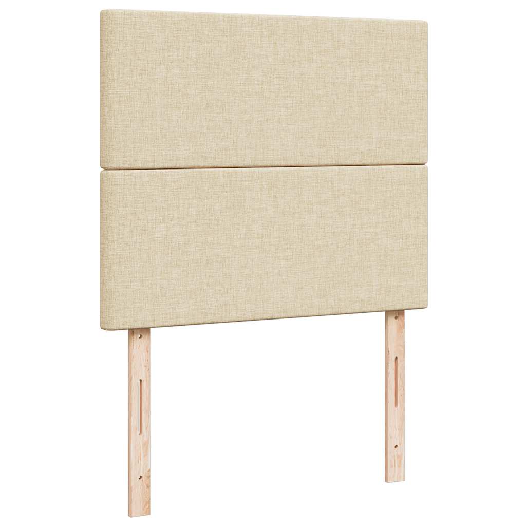 vidaXL Κρεβάτι Boxspring με Στρώμα Κρεμ 120x190 εκ. Υφασμάτινο