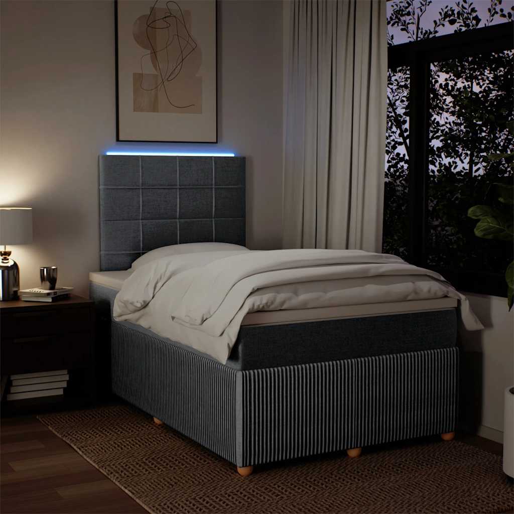 vidaXL Κρεβάτι Boxspring με Στρώμα Ανοιχτό Γκρι 120x190 εκ. Υφασμάτινο