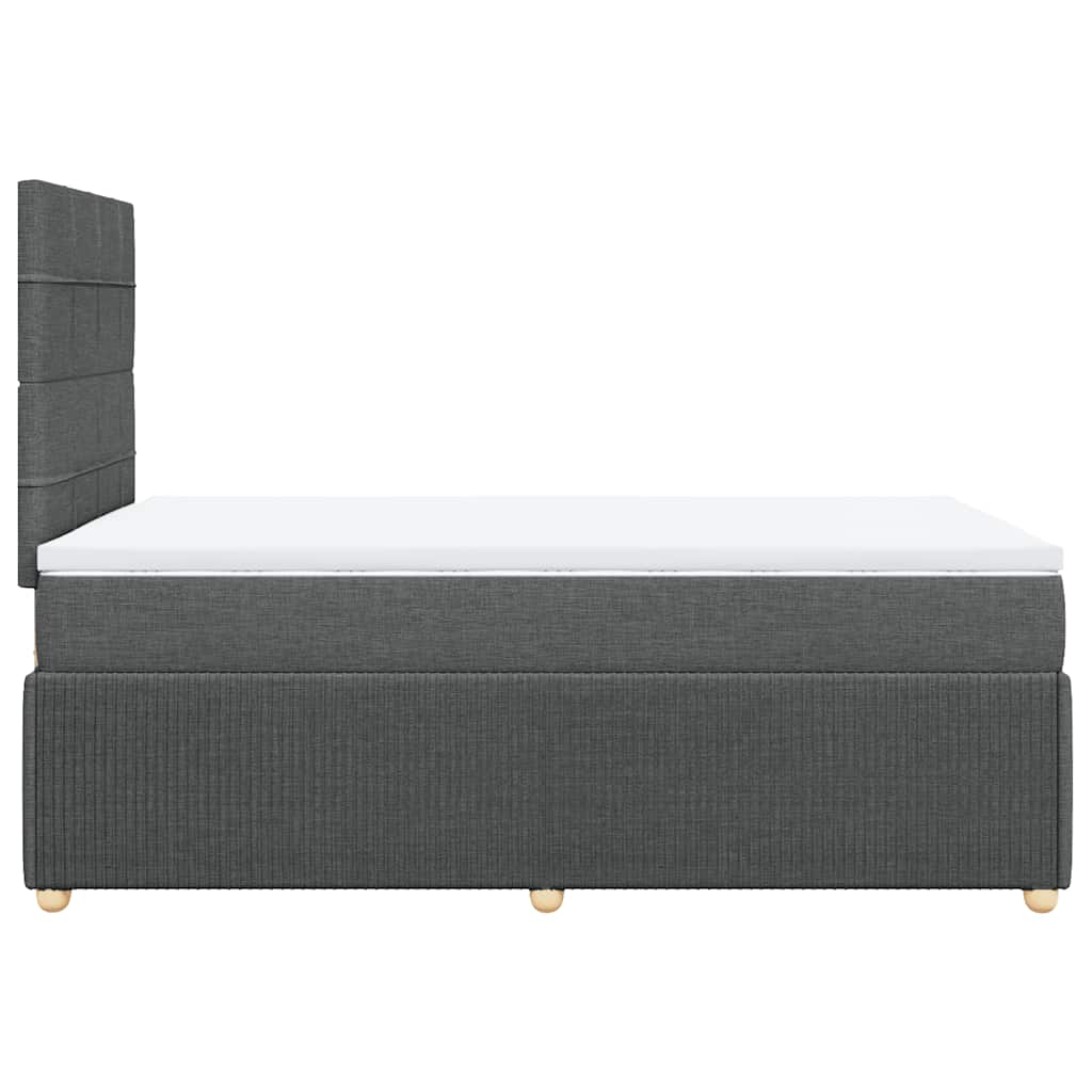 vidaXL Κρεβάτι Boxspring με Στρώμα Σκούρο Γκρι 120x190 εκ Υφασμάτινο