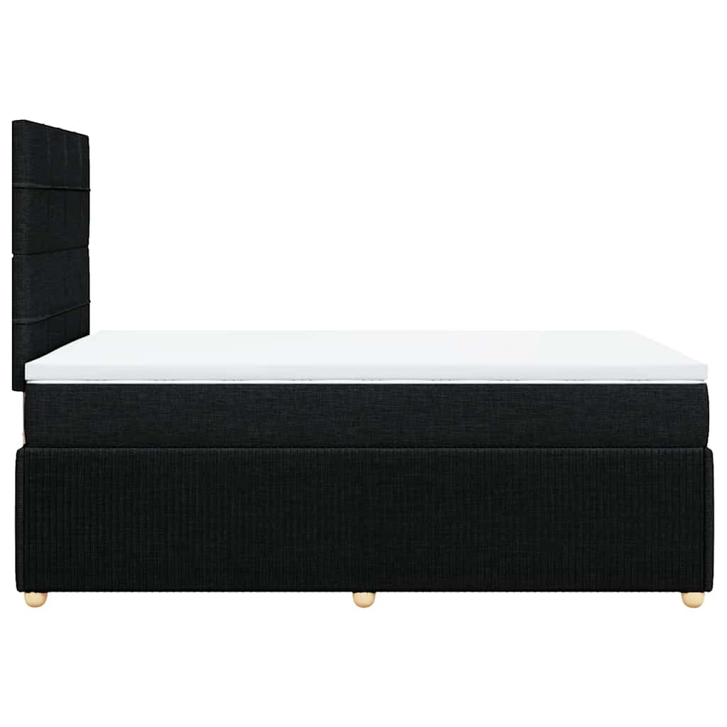 vidaXL Κρεβάτι Boxspring με Στρώμα Μαύρο 120x190 εκ. Υφασμάτινο