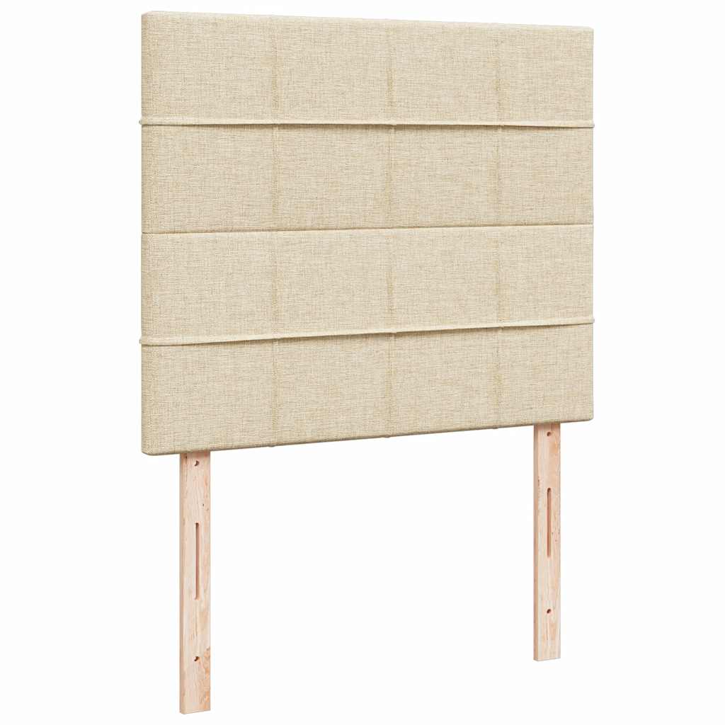 vidaXL Κρεβάτι Boxspring με Στρώμα Κρεμ 120x190 εκ. Υφασμάτινο