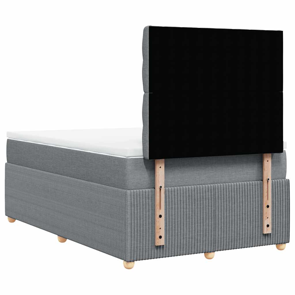 vidaXL Κρεβάτι Boxspring με Στρώμα Ανοιχτό Γκρι 120x190 εκ. Υφασμάτινο