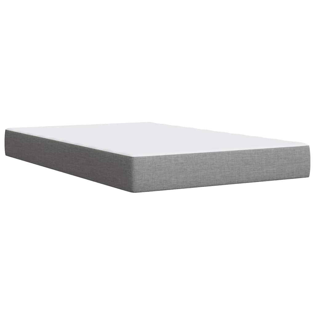 vidaXL Κρεβάτι Boxspring με Στρώμα Ανοιχτό Γκρι 120x190 εκ. Υφασμάτινο