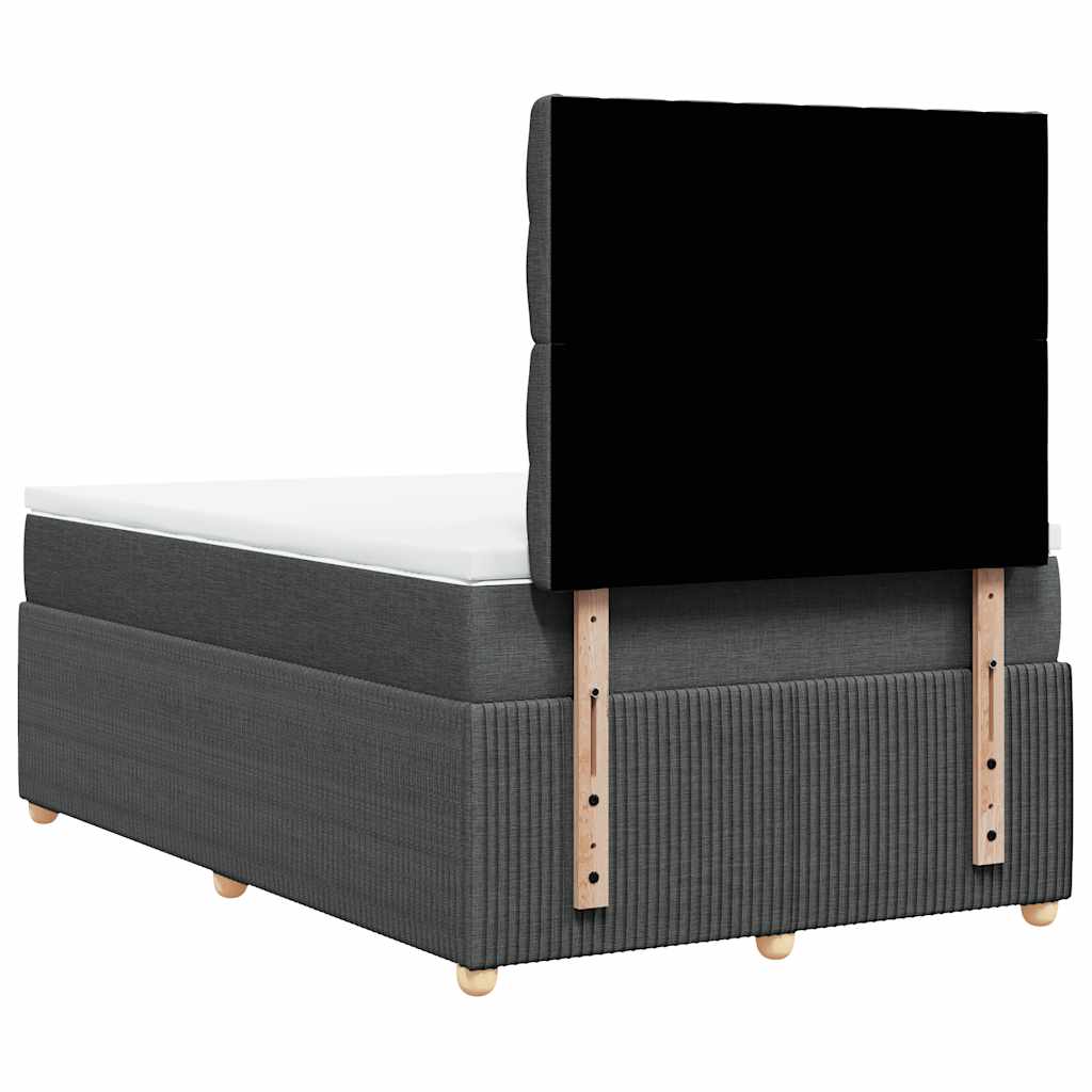 vidaXL Κρεβάτι Boxspring με Στρώμα Σκούρο Γκρι 120x190 εκ Υφασμάτινο