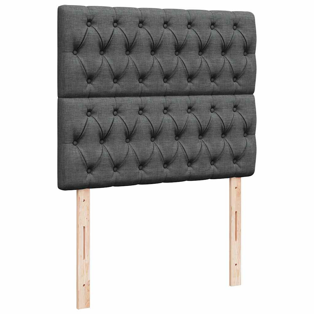 vidaXL Κρεβάτι Boxspring με Στρώμα Σκούρο Γκρι 120x190 εκ Υφασμάτινο