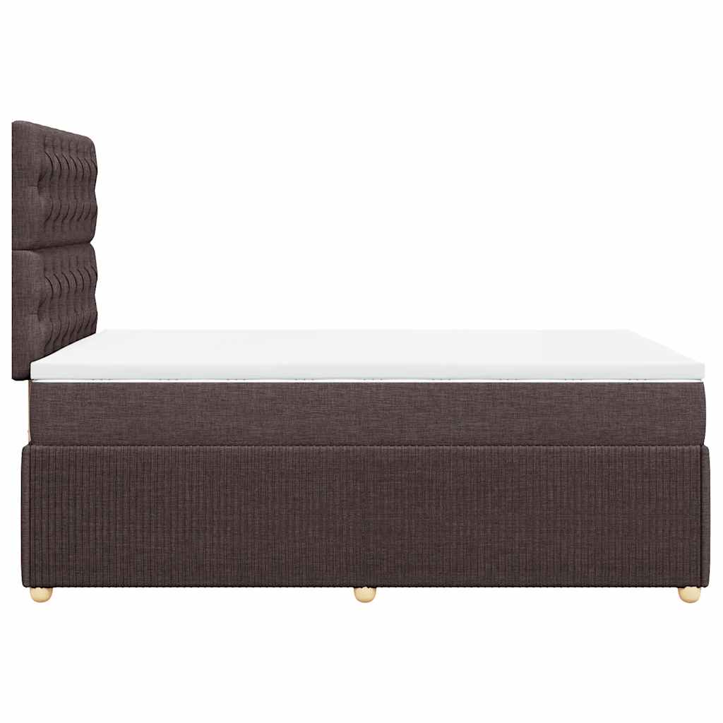 vidaXL Κρεβάτι Boxspring με Στρώμα Σκούρο Καφέ 120x190 εκ Υφασμάτινο