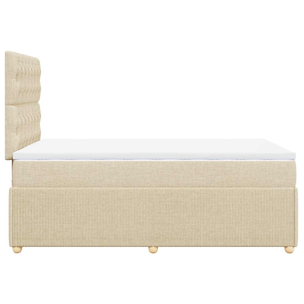 vidaXL Κρεβάτι Boxspring με Στρώμα Κρεμ 120x190 εκ. Υφασμάτινο