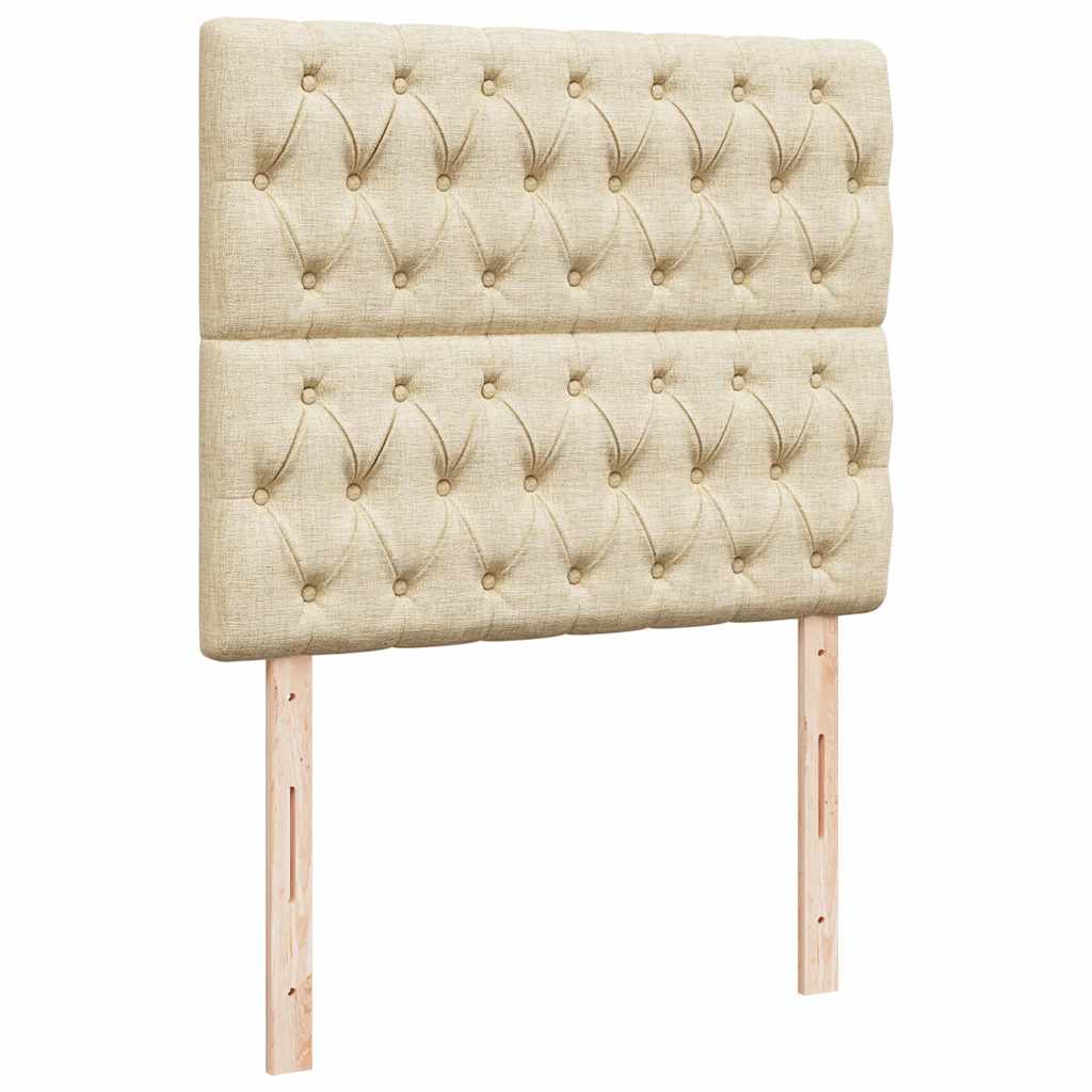 vidaXL Κρεβάτι Boxspring με Στρώμα Κρεμ 120x190 εκ. Υφασμάτινο