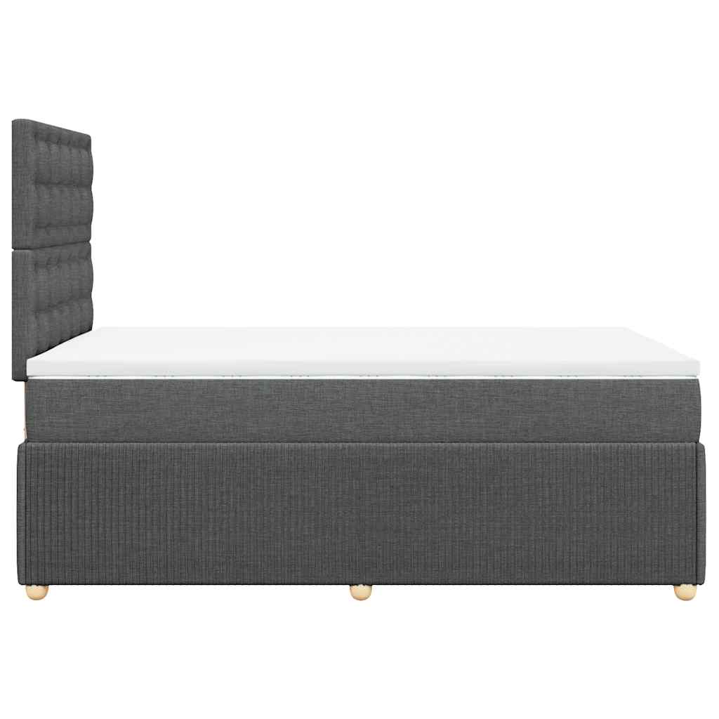 vidaXL Κρεβάτι Boxspring με Στρώμα Σκούρο Γκρι 120x190 εκ Υφασμάτινο