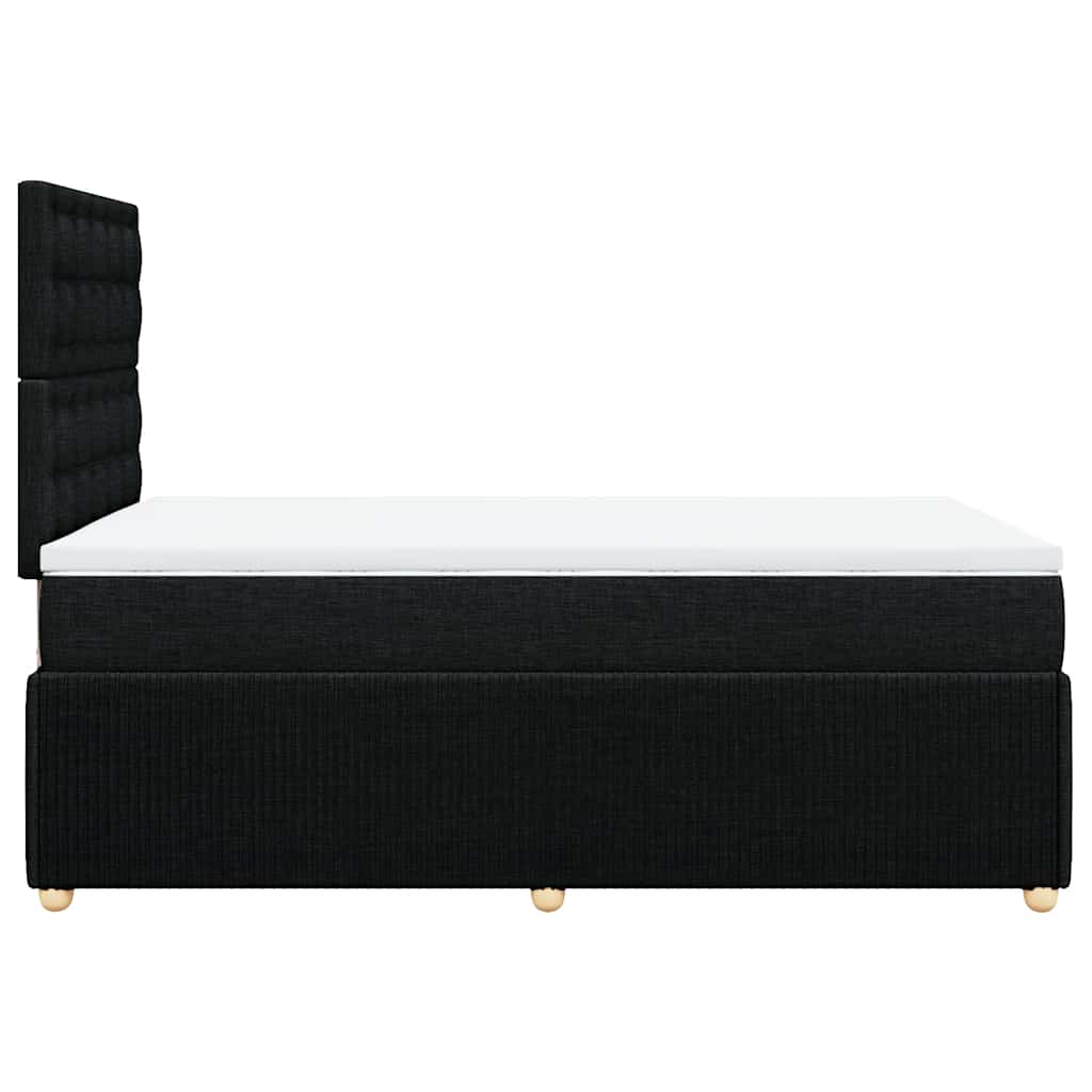 vidaXL Κρεβάτι Boxspring με Στρώμα Μαύρο 120x190 εκ. Υφασμάτινο