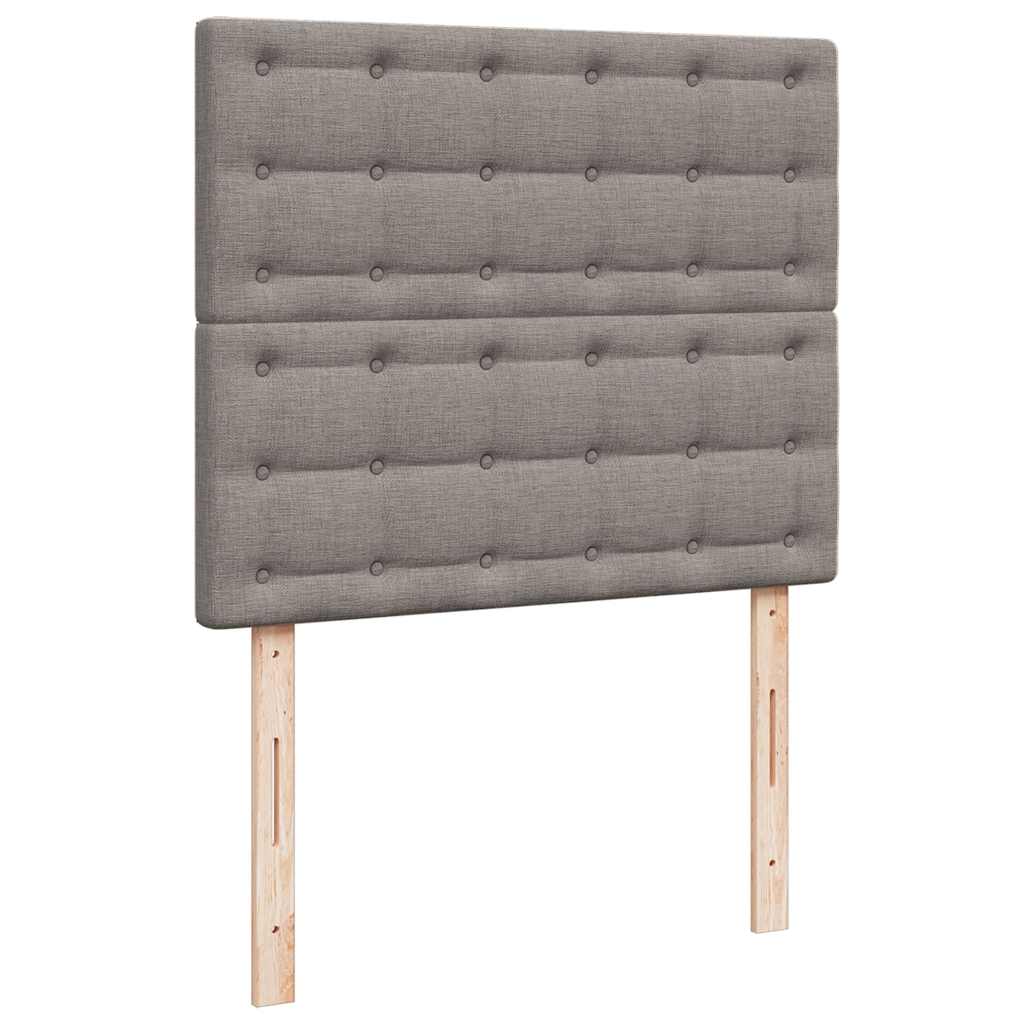 vidaXL Κρεβάτι Boxspring με Στρώμα Taupe 120x190 εκ. Υφασμάτινο