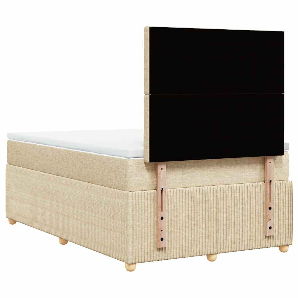 vidaXL Κρεβάτι Boxspring με Στρώμα Κρεμ 120x190 εκ. Υφασμάτινο