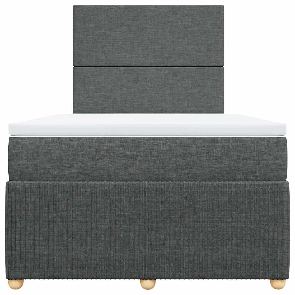 vidaXL Κρεβάτι Boxspring με Στρώμα Σκούρο Γκρι 120x200 εκ. Υφασμάτινο