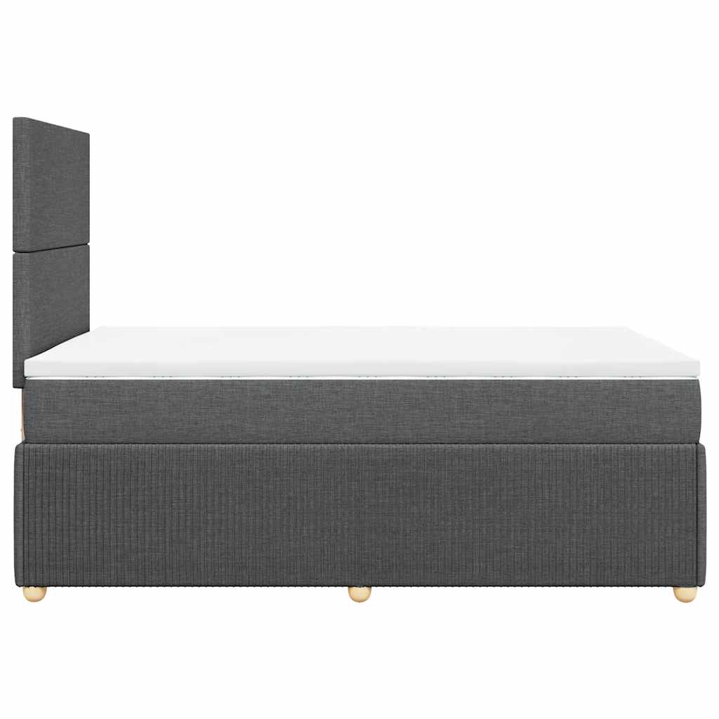 vidaXL Κρεβάτι Boxspring με Στρώμα Σκούρο Γκρι 120x200 εκ. Υφασμάτινο