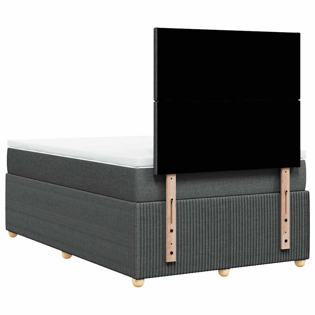 vidaXL Κρεβάτι Boxspring με Στρώμα Σκούρο Γκρι 120x200 εκ. Υφασμάτινο