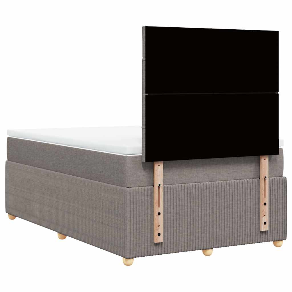 vidaXL Κρεβάτι Boxspring με Στρώμα Taupe 120x200 εκ. Υφασμάτινο