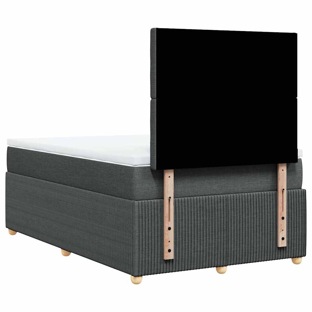 vidaXL Κρεβάτι Boxspring με Στρώμα Σκούρο Γκρι 120x200 εκ. Υφασμάτινο