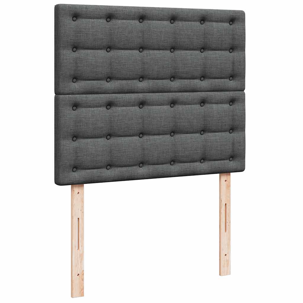 vidaXL Κρεβάτι Boxspring με Στρώμα Σκούρο Γκρι 120x200 εκ. Υφασμάτινο