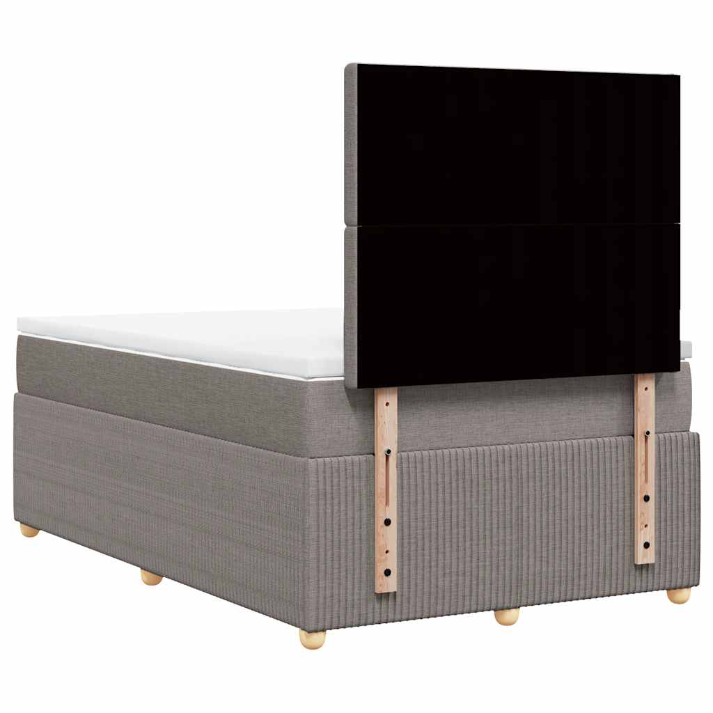 vidaXL Κρεβάτι Boxspring με Στρώμα Taupe 120x200 εκ. Υφασμάτινο