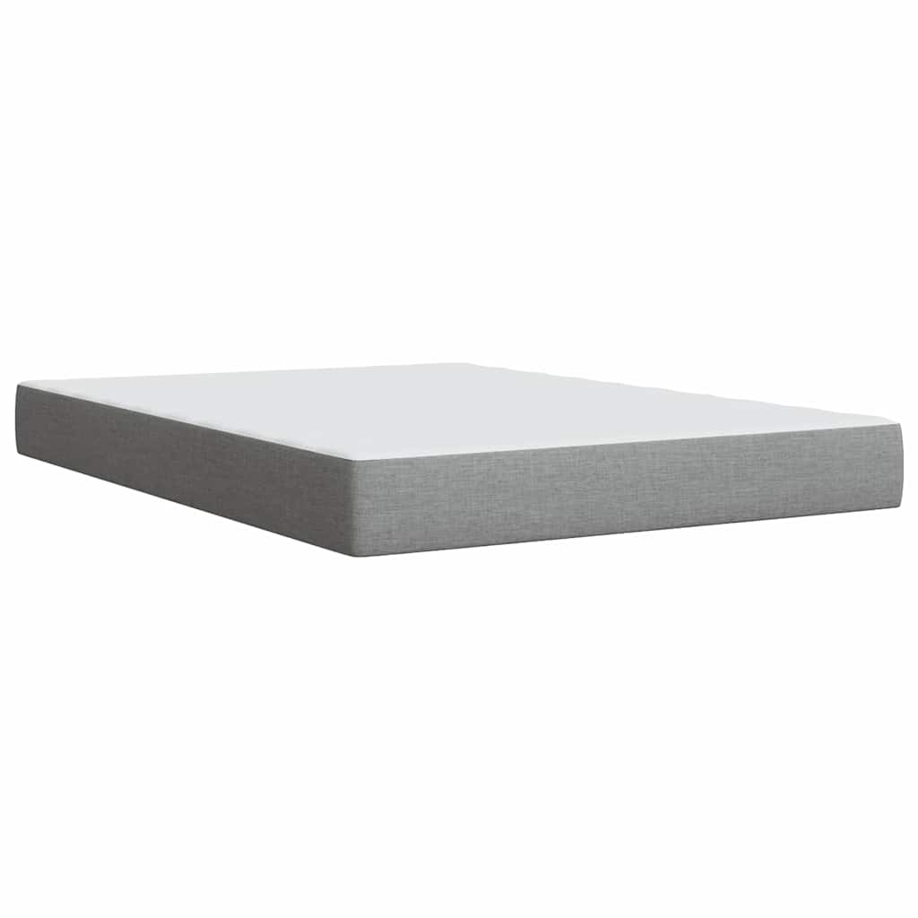 vidaXL Κρεβάτι Boxspring με Στρώμα Ανοιχτό Γκρι 140x190 εκ. Υφασμάτινο