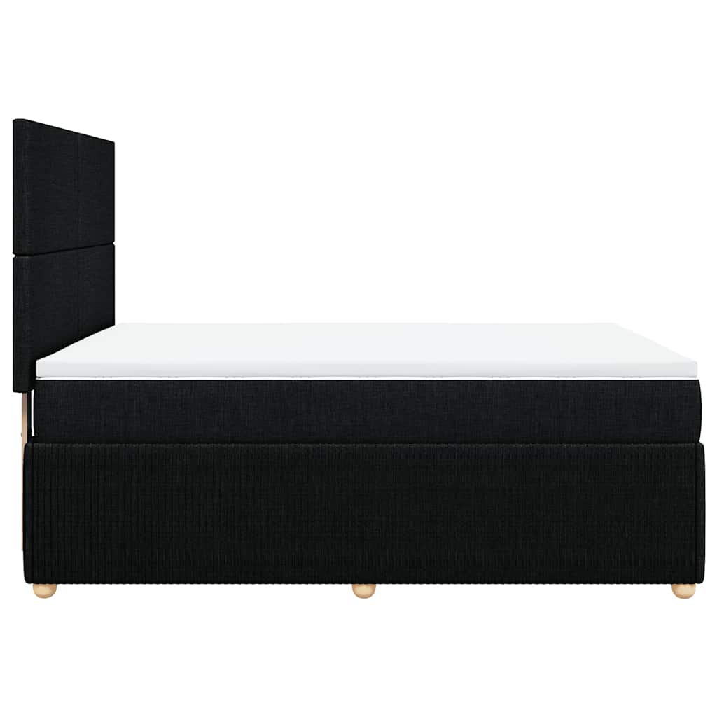 vidaXL Κρεβάτι Boxspring με Στρώμα Μαύρο 140x190 εκ. Υφασμάτινο