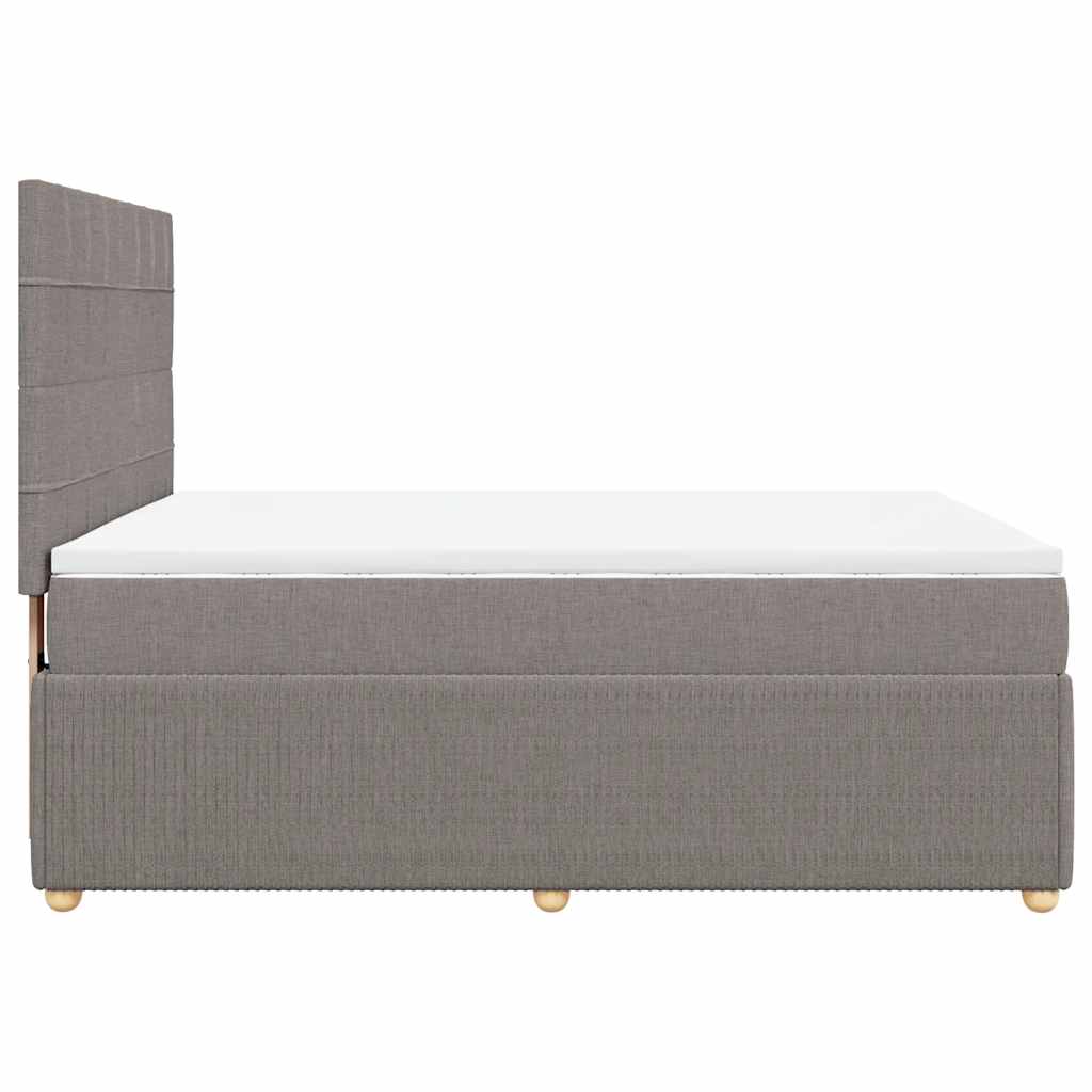 vidaXL Κρεβάτι Boxspring με Στρώμα Taupe 140x190 εκ. Υφασμάτινο