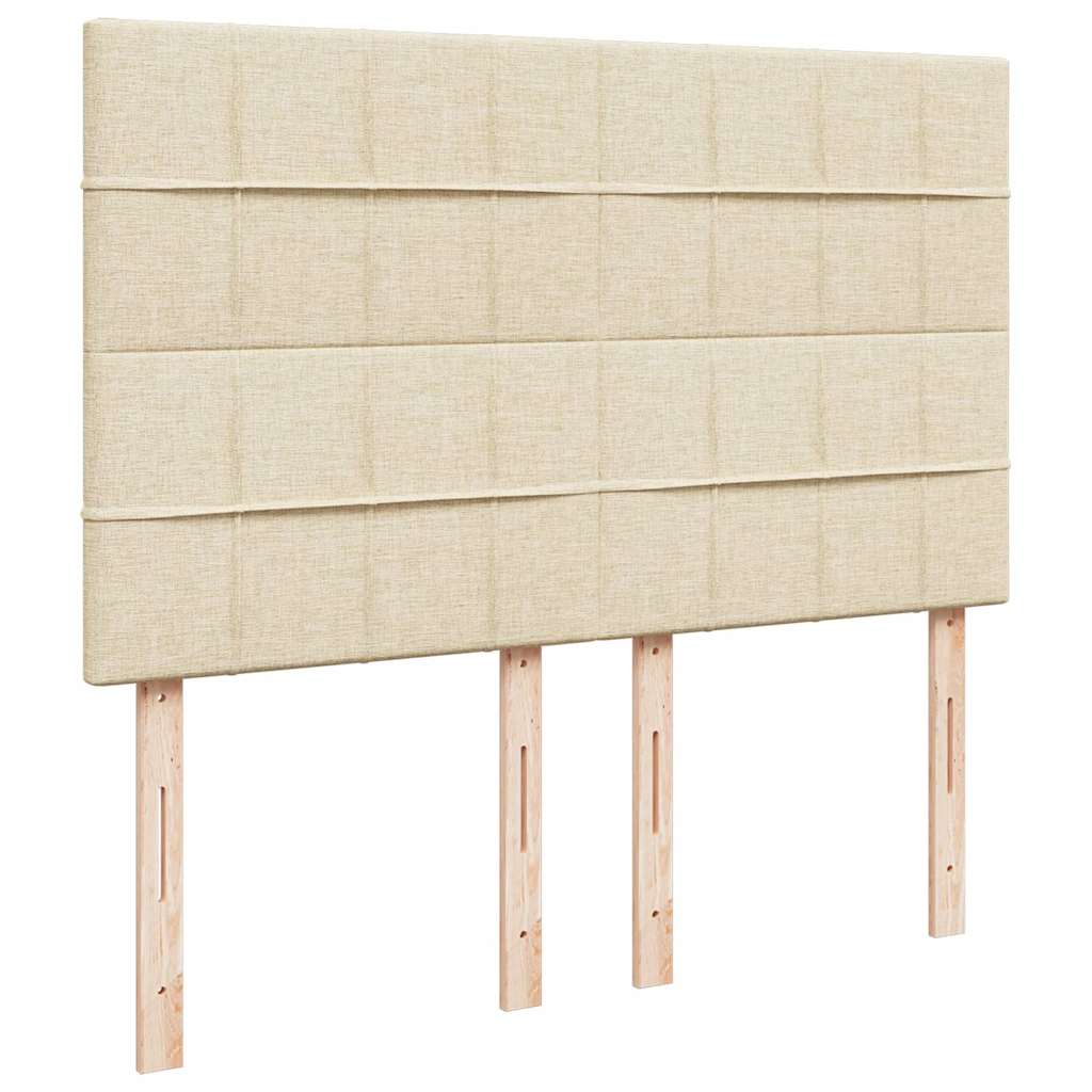 vidaXL Κρεβάτι Boxspring με Στρώμα Κρεμ 140x190 εκ. Υφασμάτινο