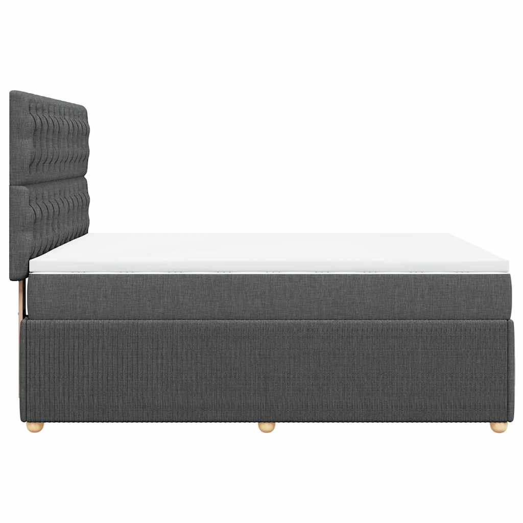 vidaXL Κρεβάτι Boxspring με Στρώμα Σκούρο Γκρι 140x190 εκ. Υφασμάτινο