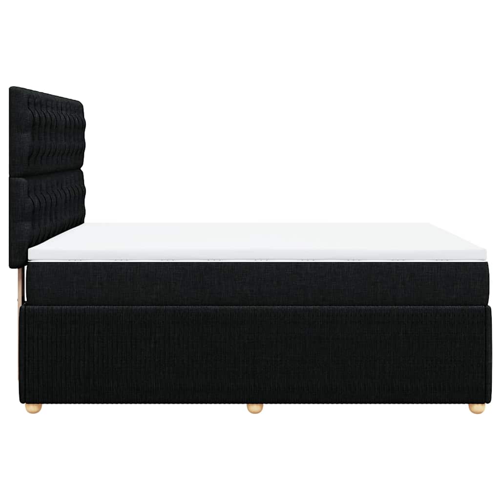 vidaXL Κρεβάτι Boxspring με Στρώμα Μαύρο 140x190 εκ. Υφασμάτινο