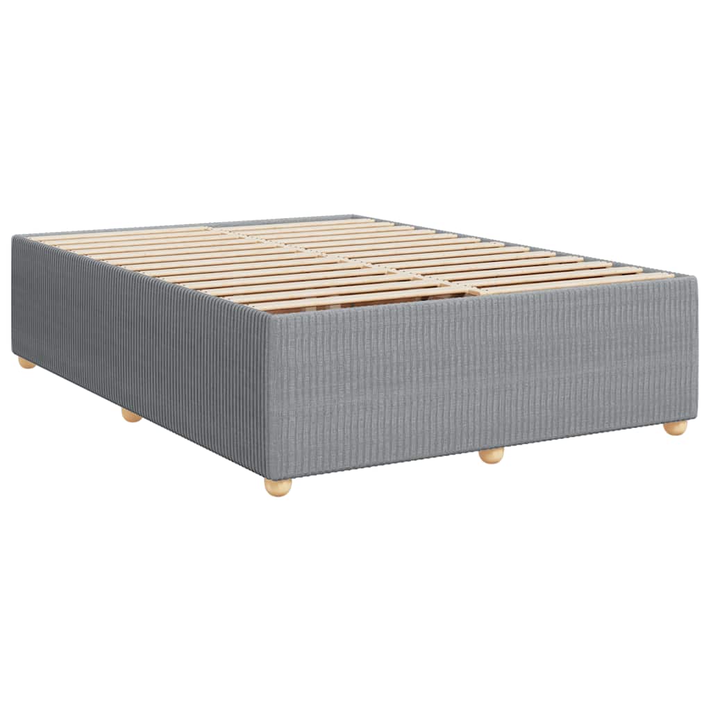 vidaXL Κρεβάτι Boxspring με Στρώμα Ανοιχτό Γκρι 140x190 εκ. Υφασμάτινο