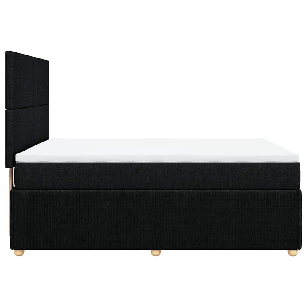 vidaXL Κρεβάτι Boxspring με Στρώμα Μαύρο 140x200 εκ. Υφασμάτινο
