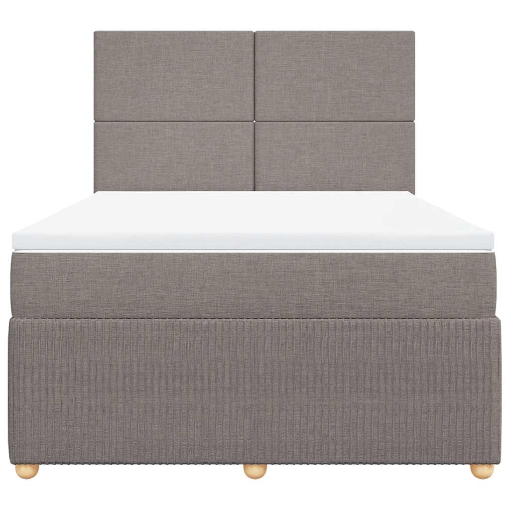 vidaXL Κρεβάτι Boxspring με Στρώμα Taupe 140x200 εκ. Υφασμάτινο