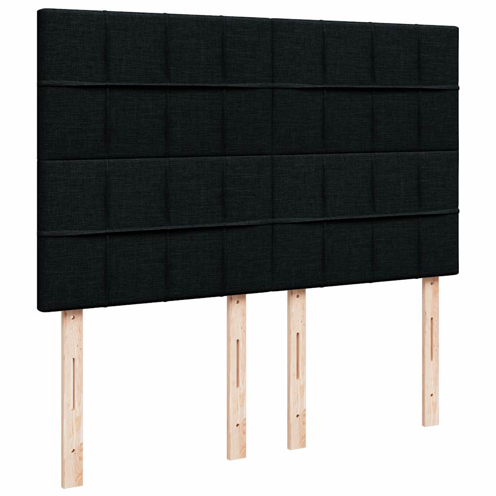 vidaXL Κρεβάτι Boxspring με Στρώμα Μαύρο 140x200 εκ. Υφασμάτινο
