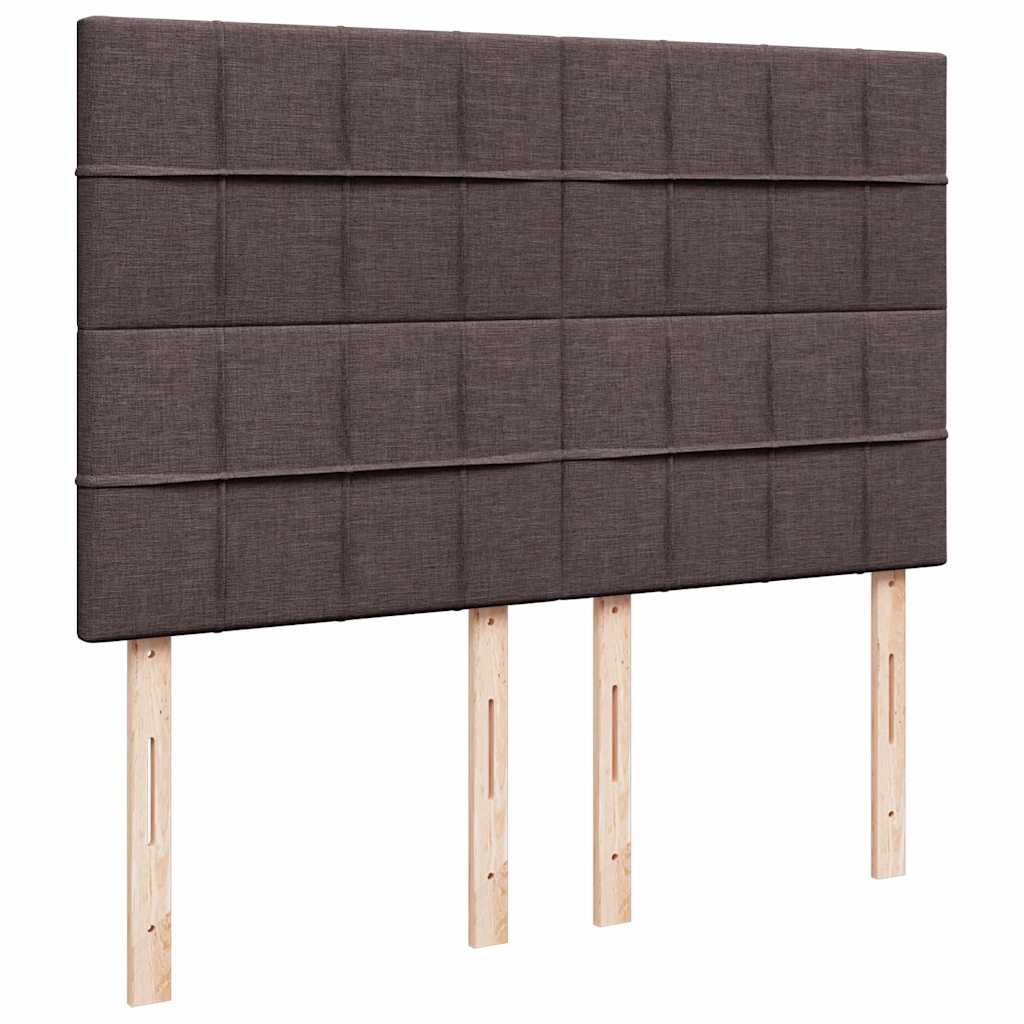 vidaXL Κρεβάτι Boxspring με Στρώμα Σκούρο Καφέ 140x200 εκ Υφασμάτινο