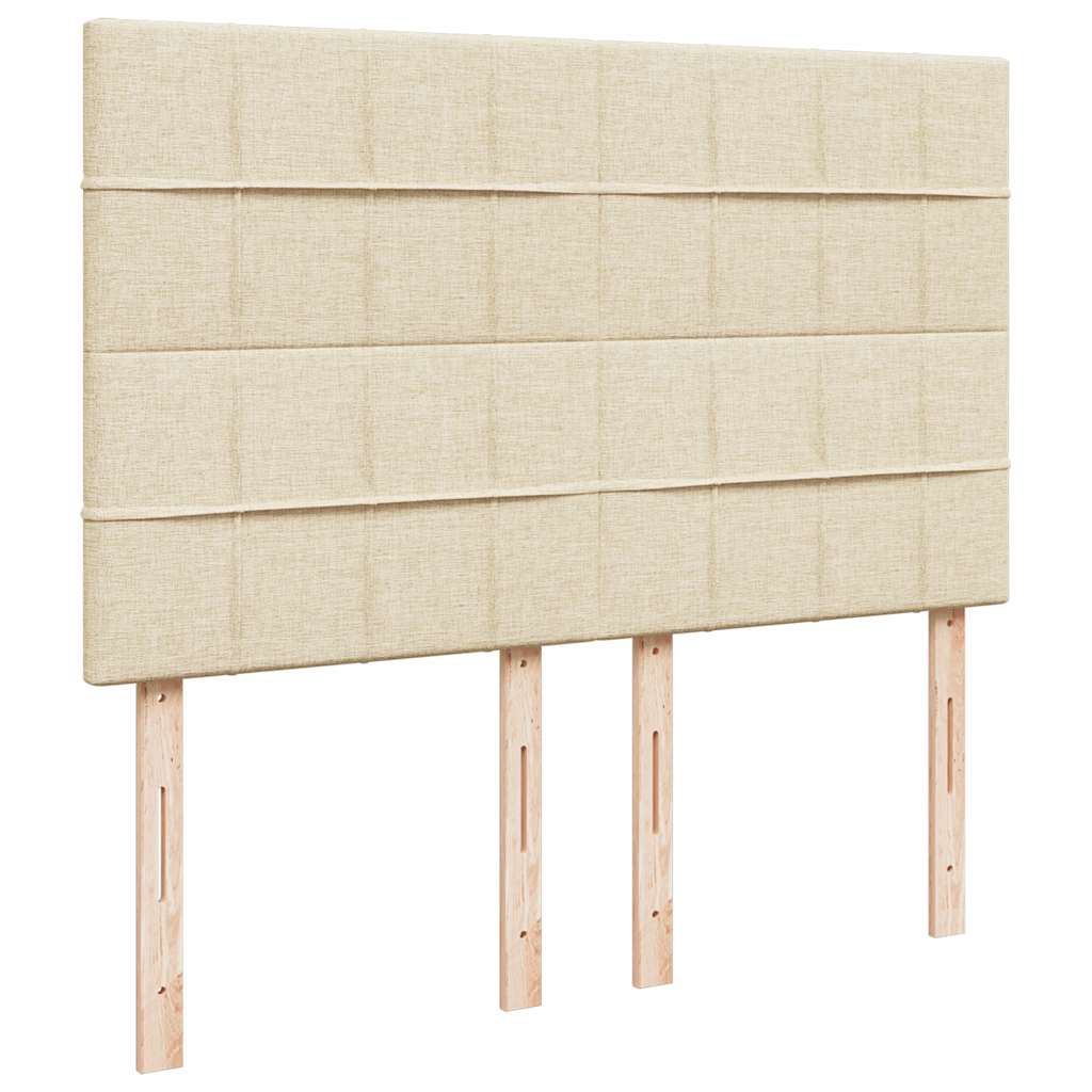 vidaXL Κρεβάτι Boxspring με Στρώμα Κρεμ 140x200 εκ. Υφασμάτινο