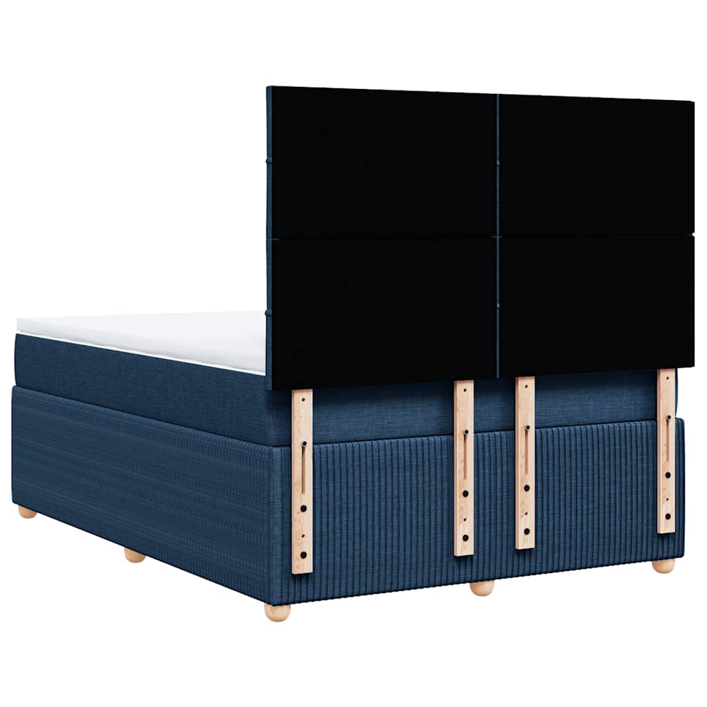 vidaXL Κρεβάτι Boxspring με Στρώμα Μπλε 140x200 εκ. Υφασμάτινο