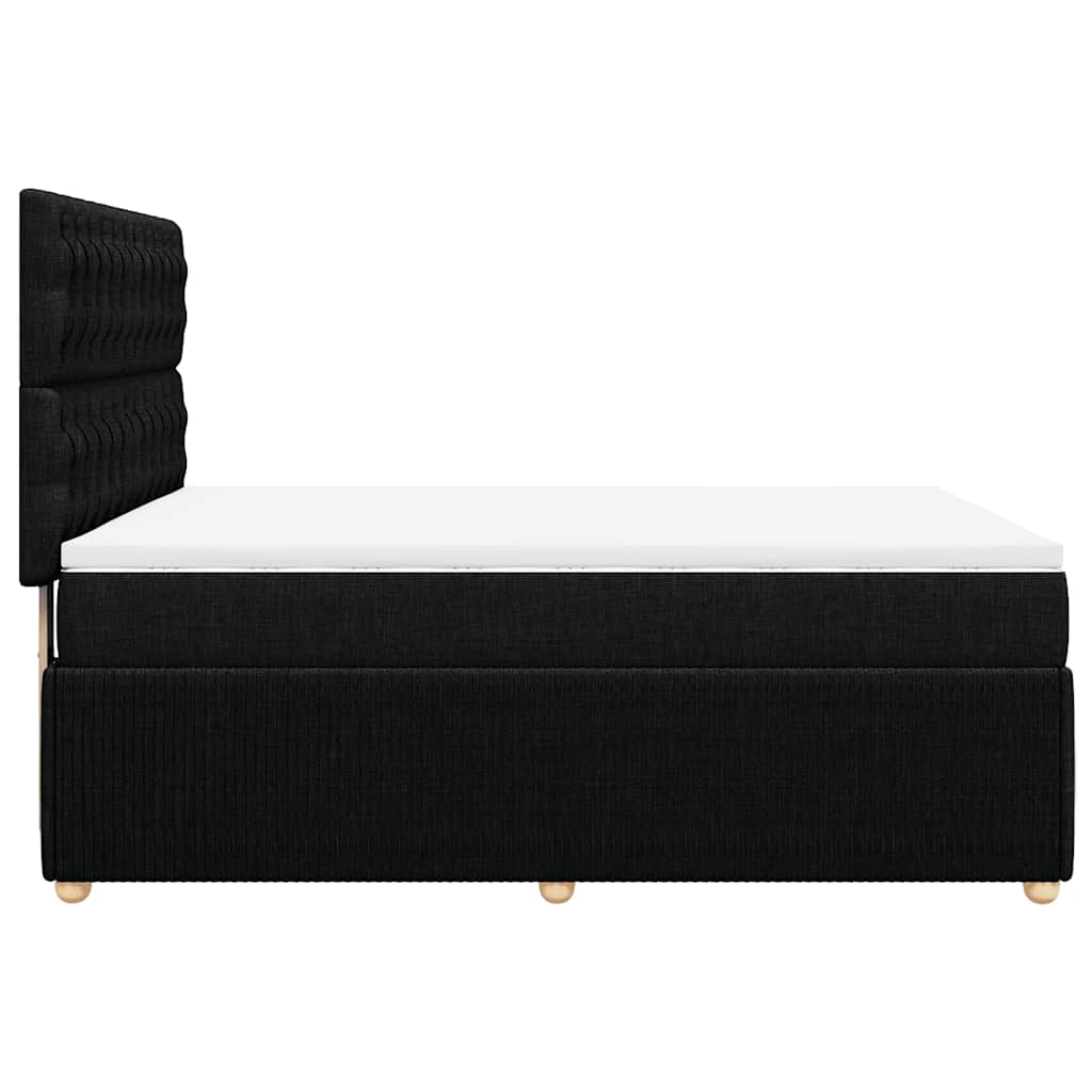 vidaXL Κρεβάτι Boxspring με Στρώμα Μαύρο 140x200 εκ. Υφασμάτινο