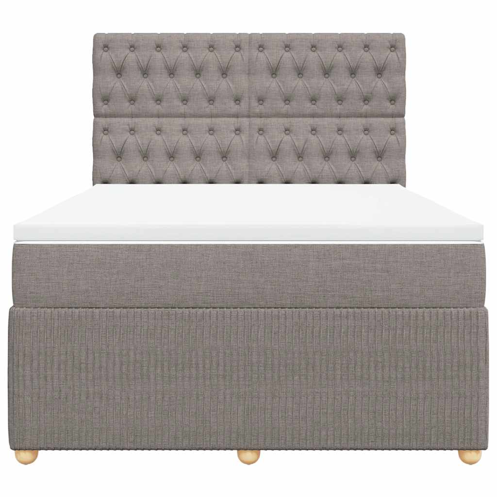 vidaXL Κρεβάτι Boxspring με Στρώμα Taupe 140x200 εκ. Υφασμάτινο