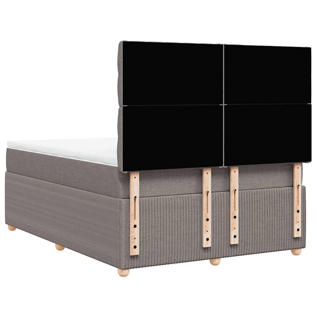 vidaXL Κρεβάτι Boxspring με Στρώμα Taupe 140x200 εκ. Υφασμάτινο