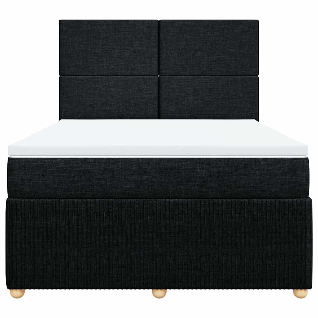 vidaXL Κρεβάτι Boxspring με Στρώμα Μαύρο 160x200 εκ. Υφασμάτινο