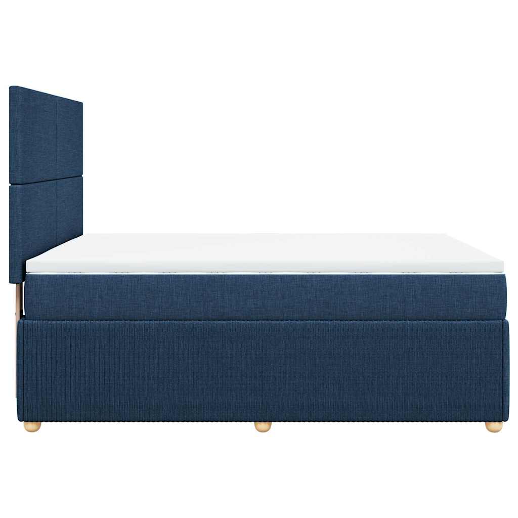 vidaXL Κρεβάτι Boxspring με Στρώμα Μπλε 160x200 εκ. Υφασμάτινο