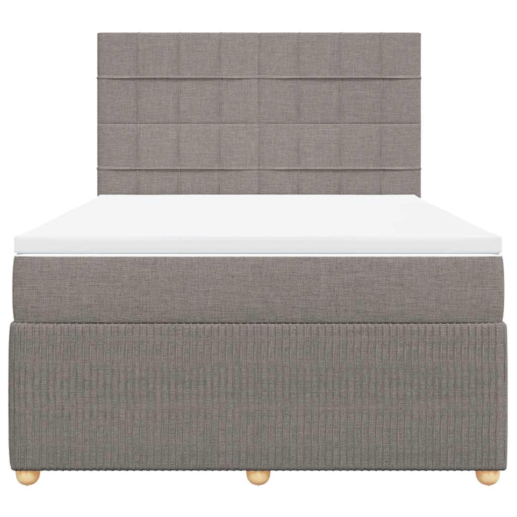 vidaXL Κρεβάτι Boxspring με Στρώμα Taupe 160x200 εκ. Υφασμάτινο