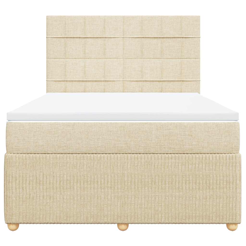 vidaXL Κρεβάτι Boxspring με Στρώμα Κρεμ 160x200 εκ. Υφασμάτινο