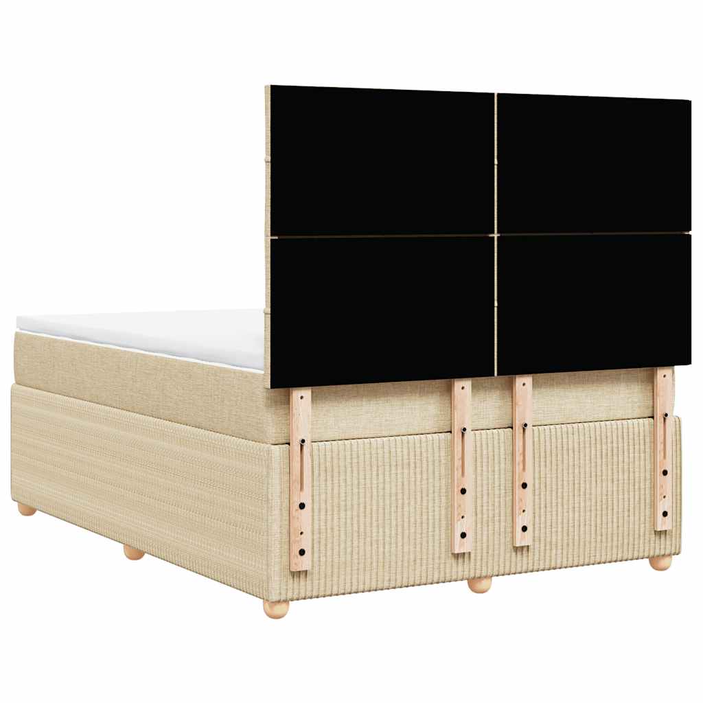 vidaXL Κρεβάτι Boxspring με Στρώμα Κρεμ 160x200 εκ. Υφασμάτινο
