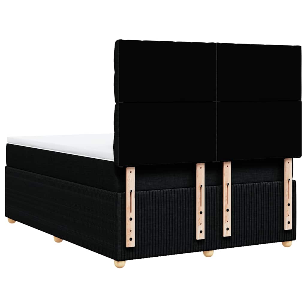vidaXL Κρεβάτι Boxspring με Στρώμα Μαύρο 160x200 εκ. Υφασμάτινο